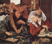 Marinus van Reymerswaele Money-changer and his wife oil on canvas